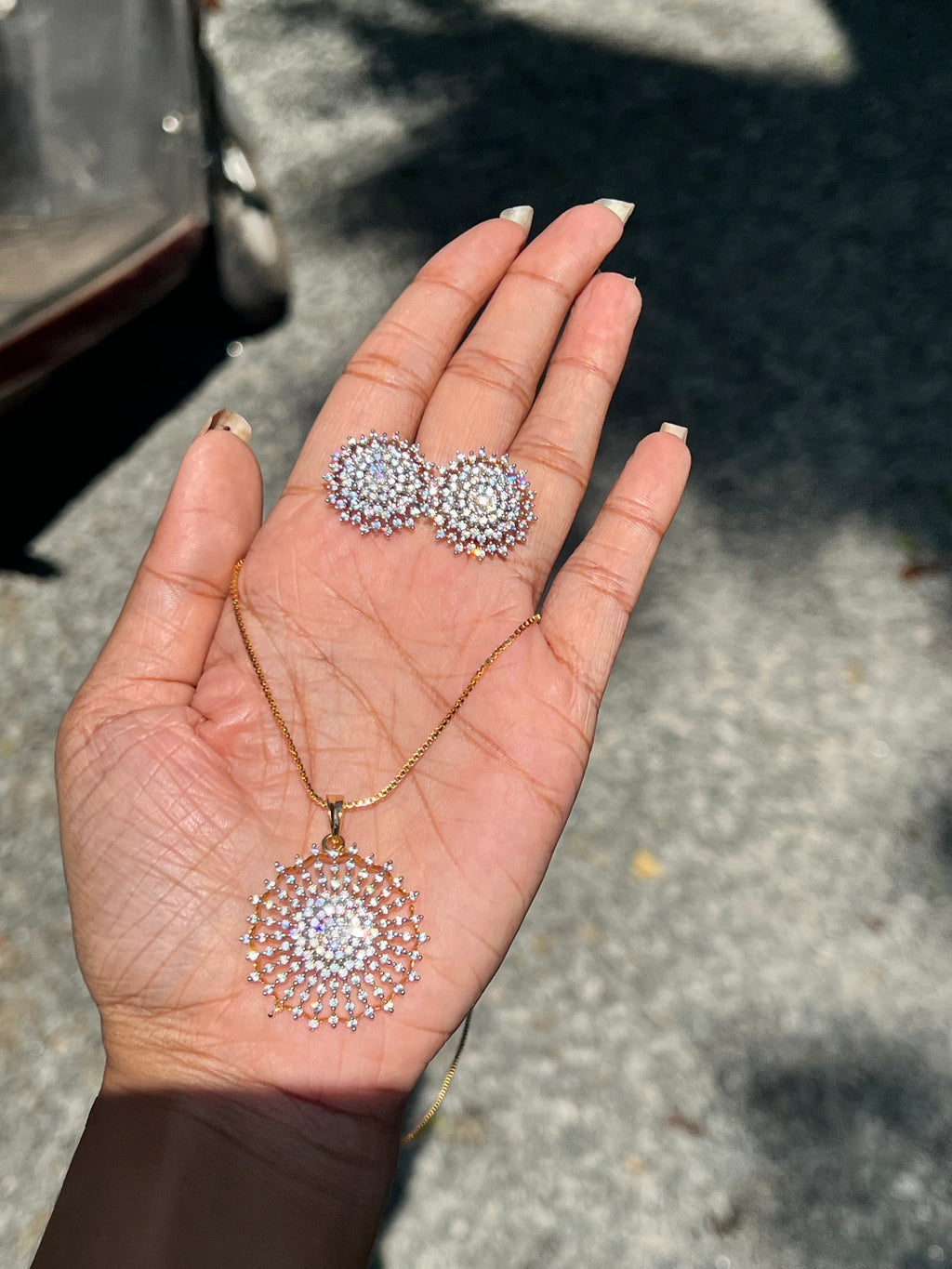 Premium daimond finish bridal wear pendant set product code 51