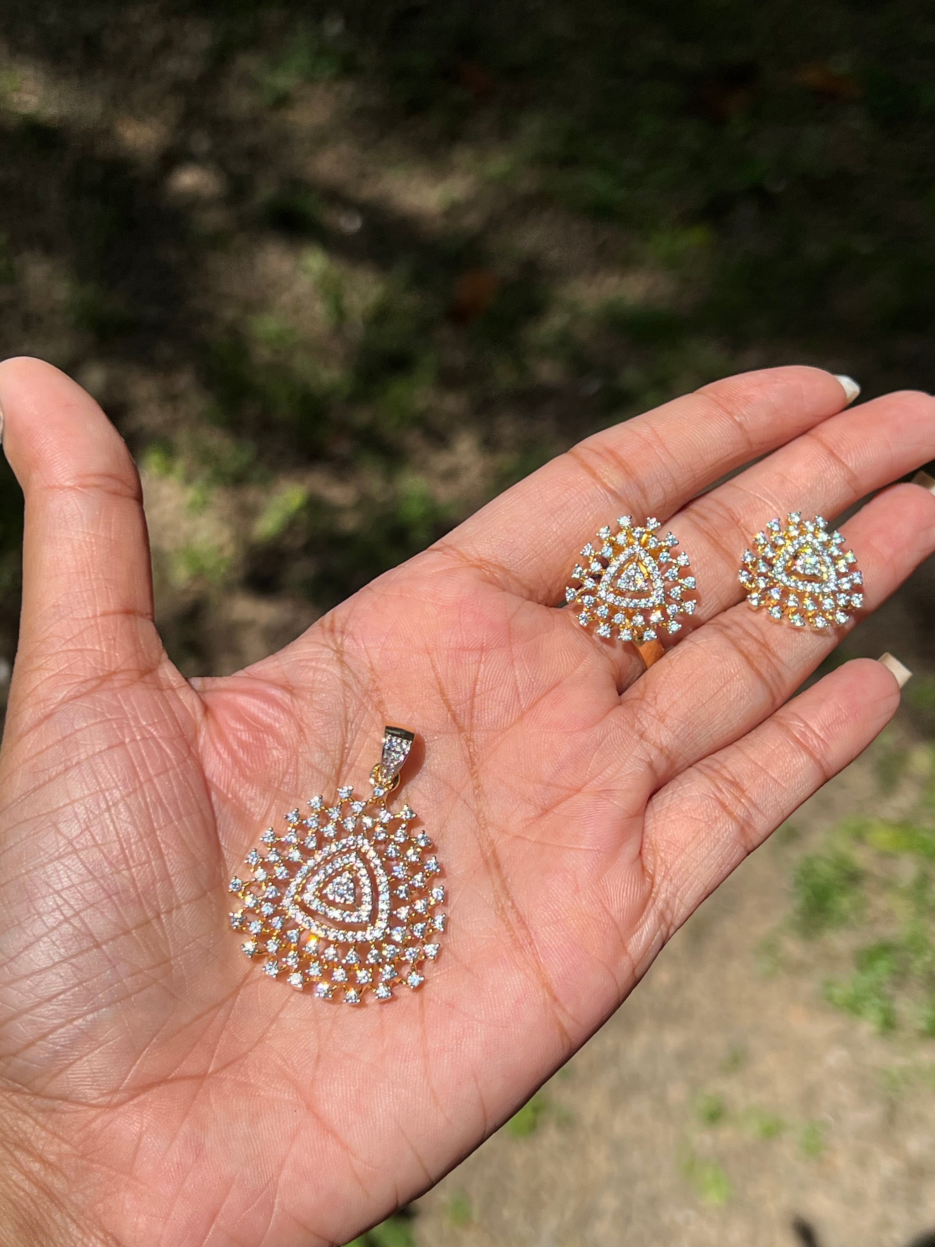 Premium diamond finish gj polish repolishable pendant set product code 52