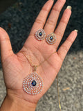 Premium diamond finish pendant set product code D134
