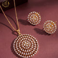 Premium diamond finish pendant set