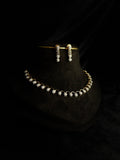 Premium diamond finish bridal necklace set product code D84