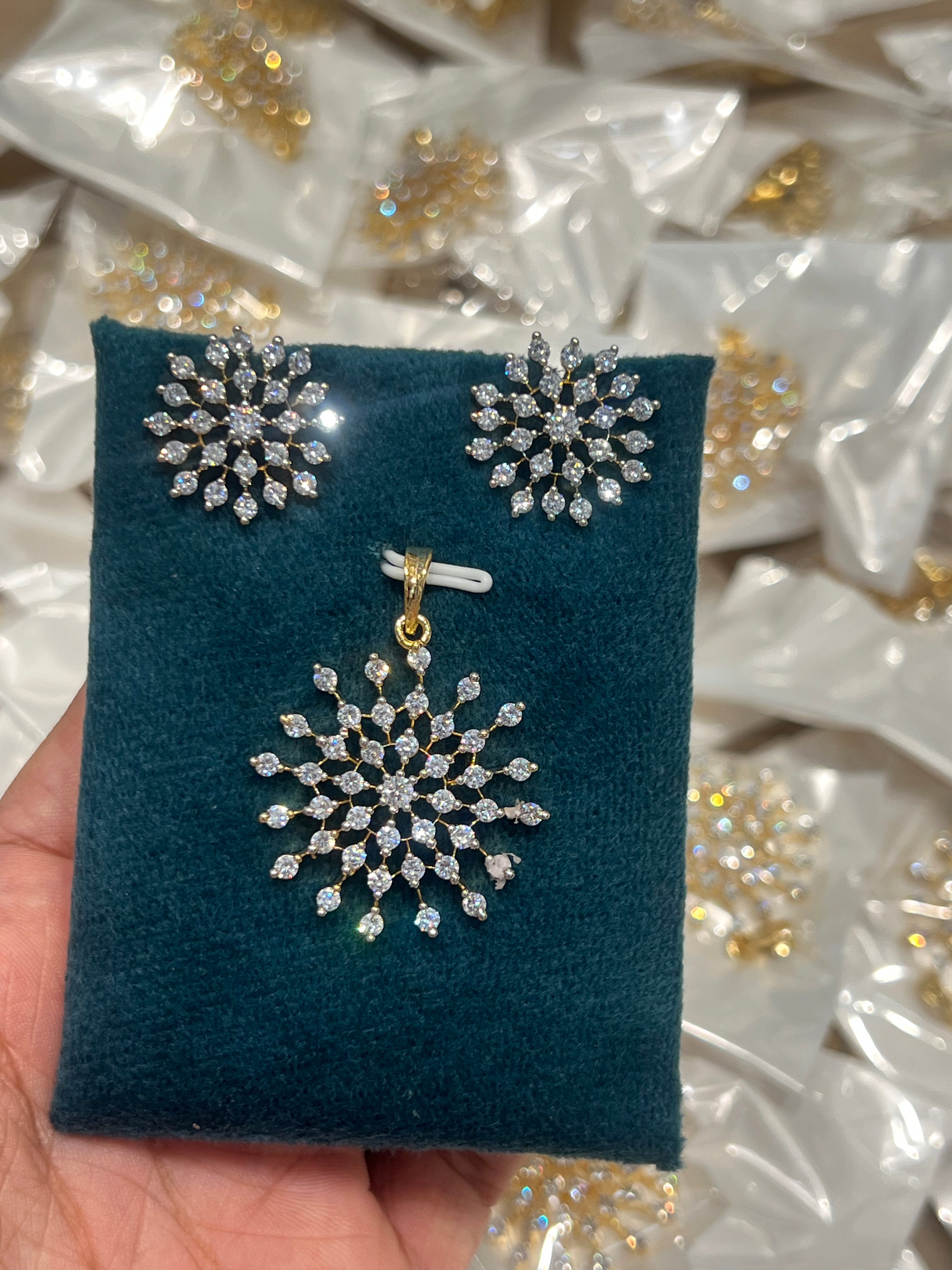 Premium diamond finish pendant set code D334