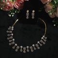 Premium occasion wear diamond finish zircon stone signature bridal necklace product code 75