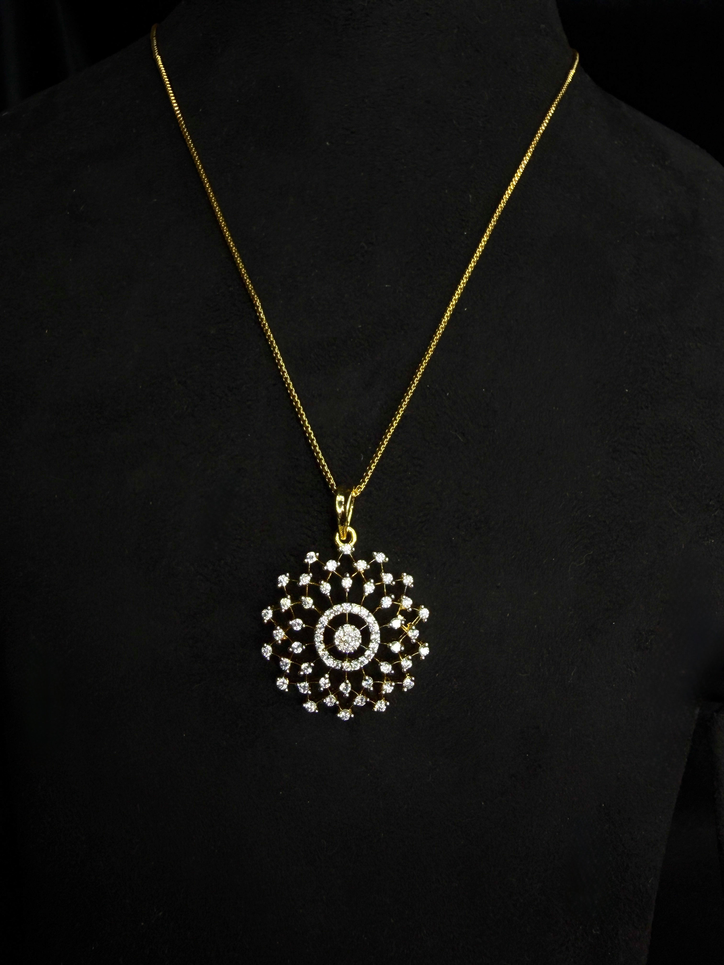 Premium diamond finish pendant set code D345