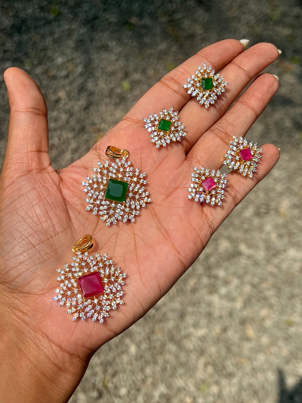Premium daimond finish pendant set product code 20