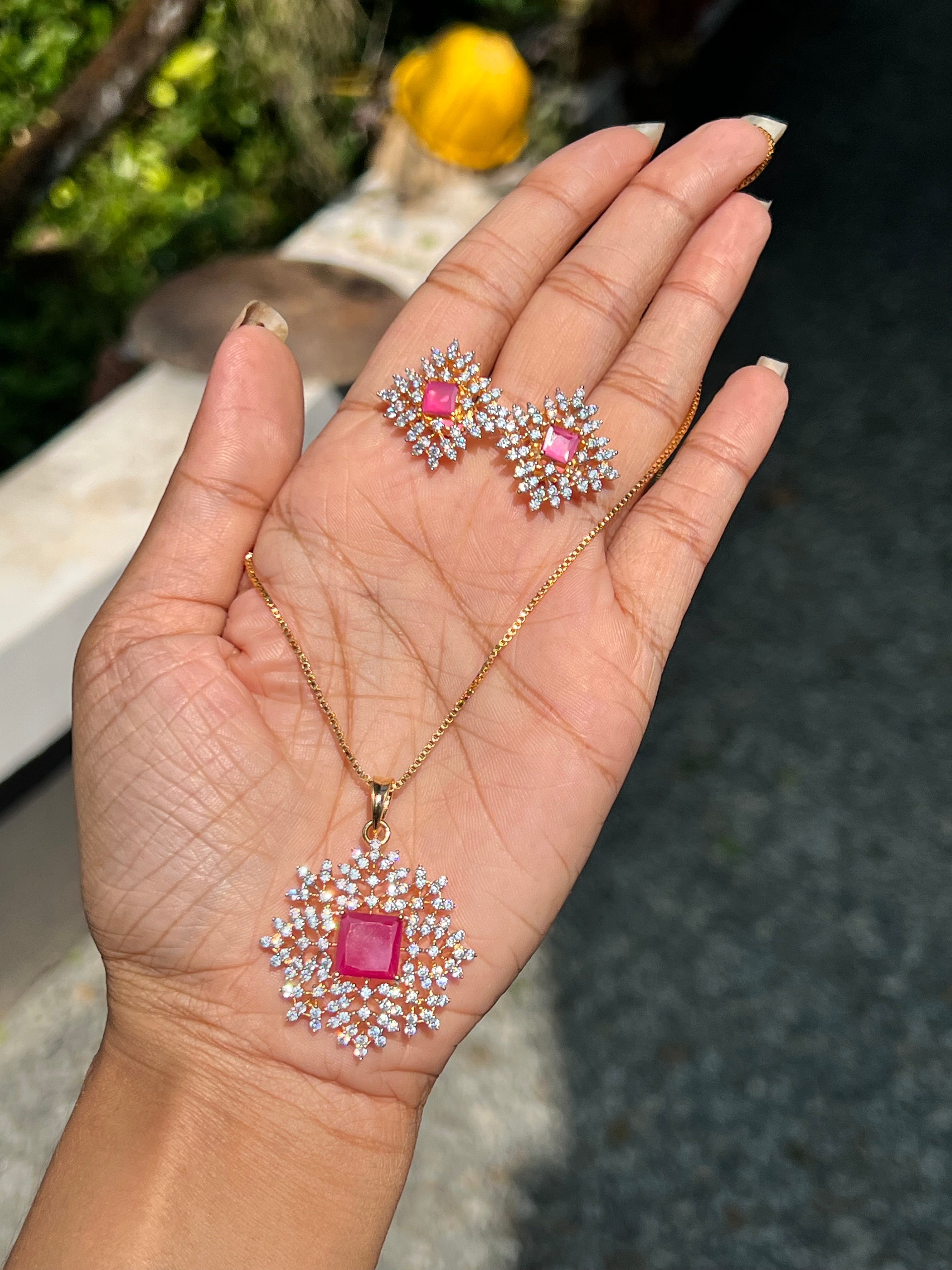 Premium daimond finish pendant set product code 20