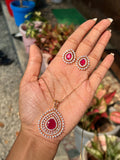 Premium diamond finish pendant set product code D67