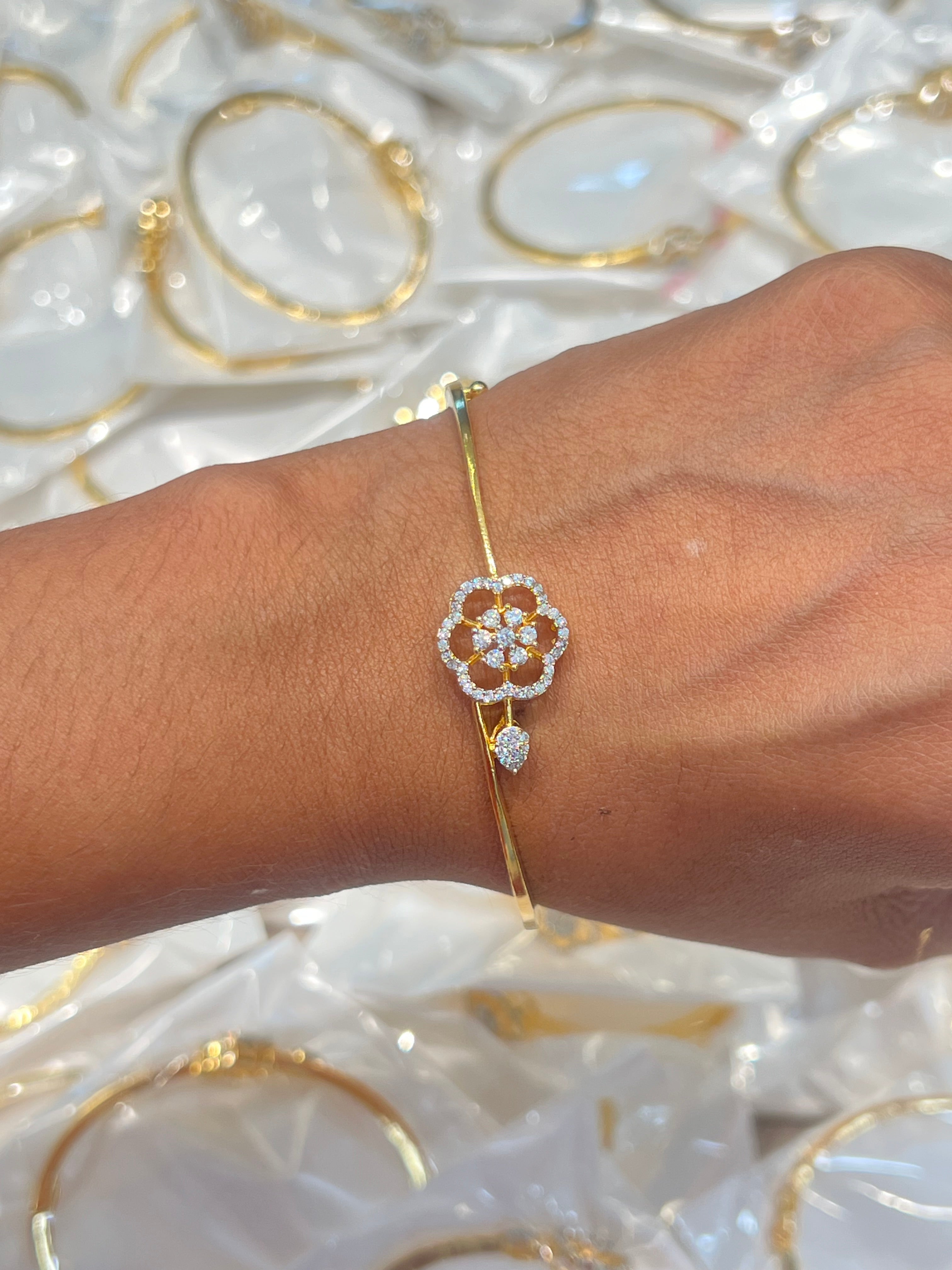 Premium party wear diamond replica  repolishable openable bracelet( 2.4 or 2.6 suitable )not sweat proof product code B56