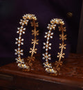 Diamond finish party wear floral bangles set of 2 product code 140