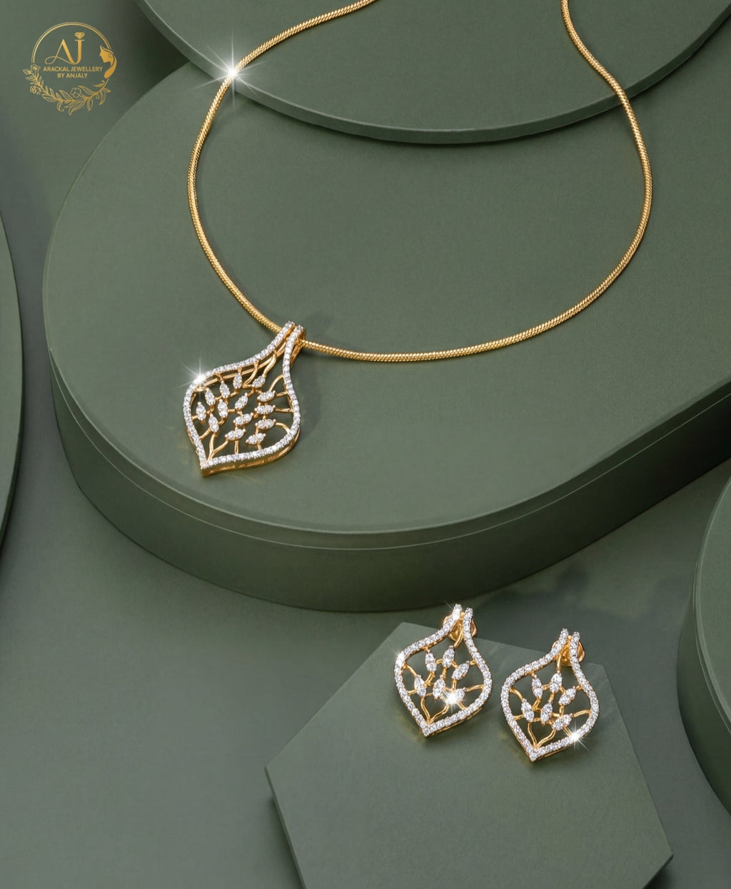 Premium diamond finish pendant set product code D20