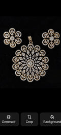 Premium diamond finish pendant set